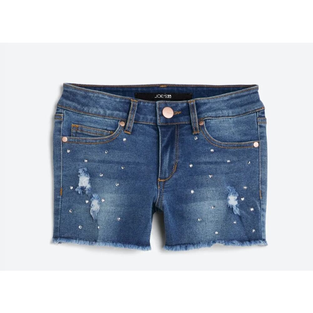 Joe’s Jeans Markie Rhinestone Cutoff Denim Shorts Girls Size 8 - Y2K Glittercore